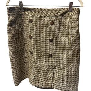 Loft tweed mini skirt with buttons Size 8